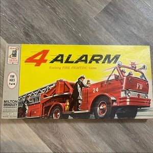 Vintage 1962 Milton Bradley 4 Alarm Fire Fighting Board Game